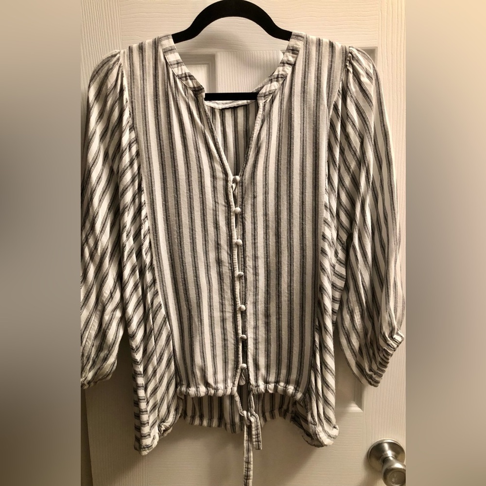 Gray and White blouse